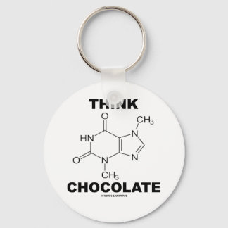 Think Chocolate (Theobromine Molecule Chemistry) Keychain