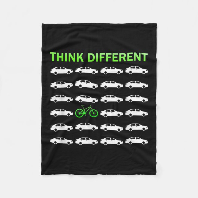 Think Different Biking Environmental Protection Fleece Blanket (Front)