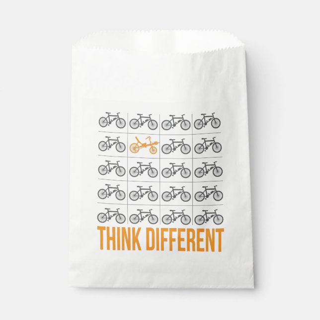 Think Different Recumbent Bike Cyclist Favour Bag (Front)