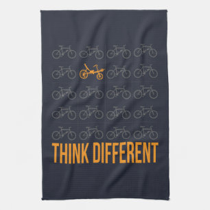 Think Different Recumbent Bike Cyclist Kitchen Towel