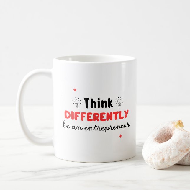  "Think Differently, Be an Entrepreneur" Inspirati Coffee Mug (With Donut)