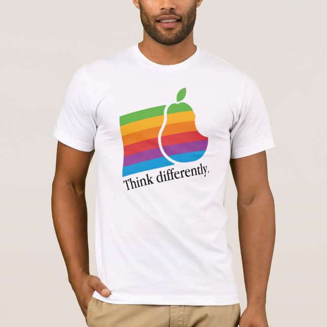 Think Differently - Retro Apple Parody T-Shirt (Front)
