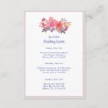 Think Dusty Pinks Wedding Itinerary Card<br><div class="desc">This lovely design features dusty pink watercolor florals and plenty of room to add your personalized event itinerary to keep your guests informed!</div>