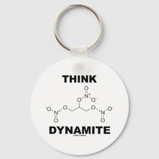 Think Dynamite (Chemical Nitroglycerin Molecule) Keychain