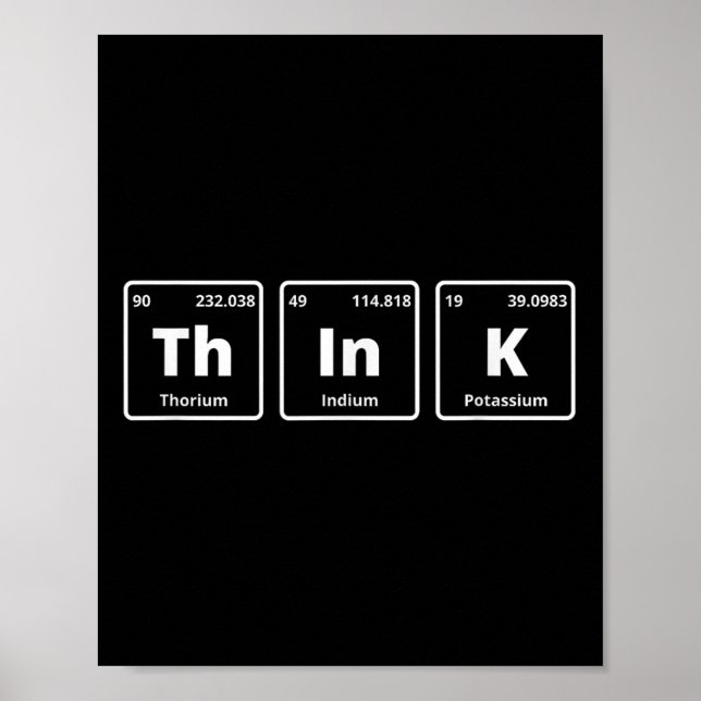 Think Funny Periodic Table Of Elements  Poster (Front)