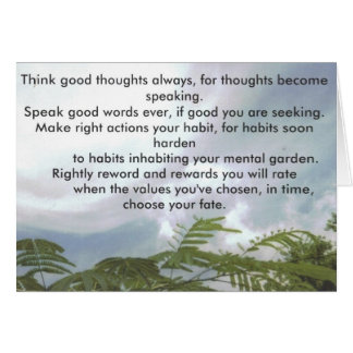 Think good thoughts always...