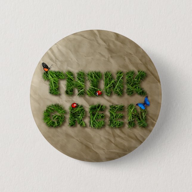 think green 2 inch round button (Front)