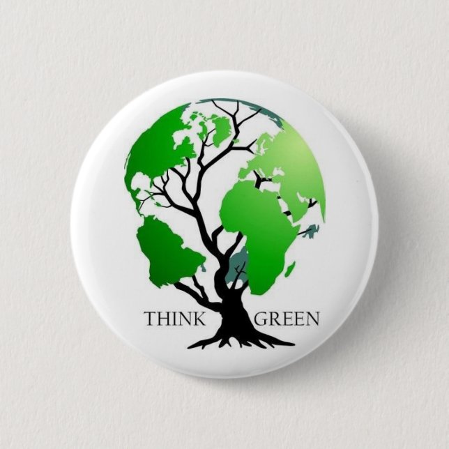 Think Green 2 Inch Round Button (Front)