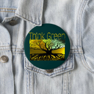 Think Green 4 Inch Round Button