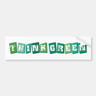 Think Green blocks Bumper Sticker