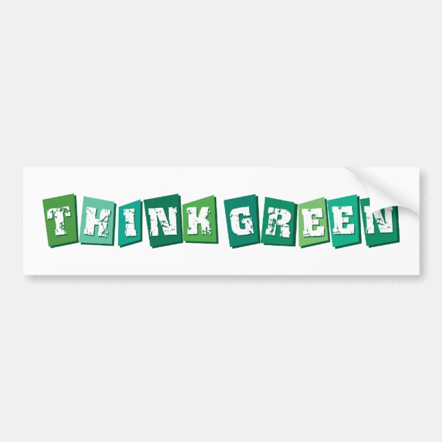 Think Green blocks Bumper Sticker (Front)