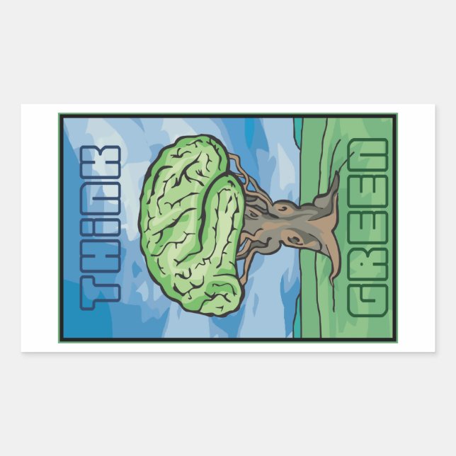 Think Green Brain Sticker (Front)