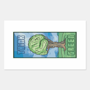 Think Green Brain Sticker