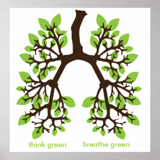 think green, breathe green poster