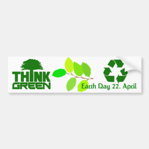 Think Green bumpersticker Bumper Sticker