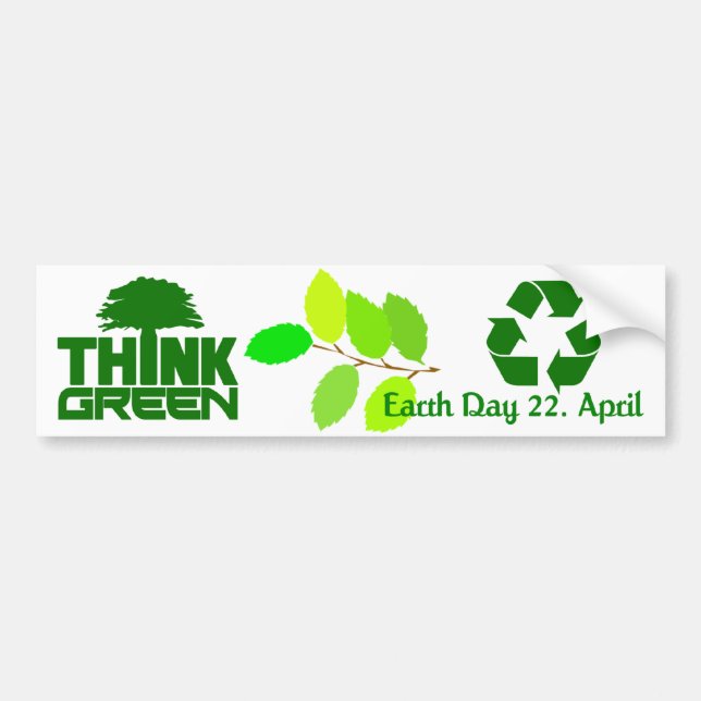 Think Green bumpersticker Bumper Sticker (Front)