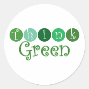 Think Green Circles Classic Round Sticker