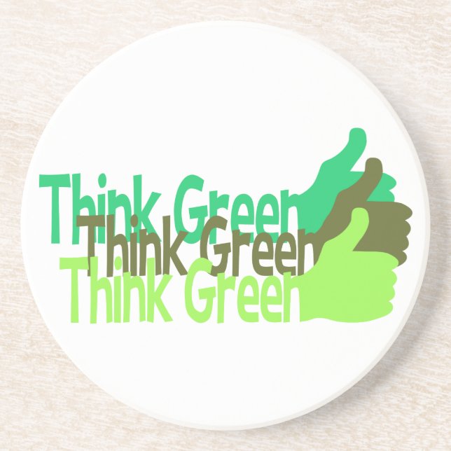 Think Green coaster - customize (Front)