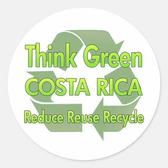 Think Green Costa Rica Classic Round Sticker