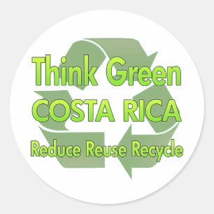 Think Green Costa Rica Classic Round Sticker