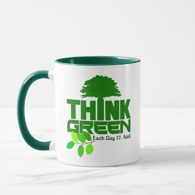 Think Green custom monogram mugs (Left)