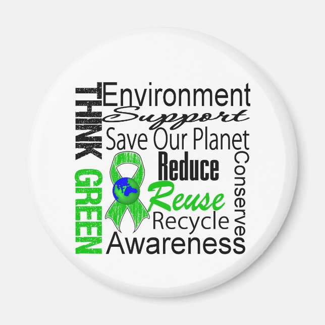 Think Green Environment Collage Magnet (Front)