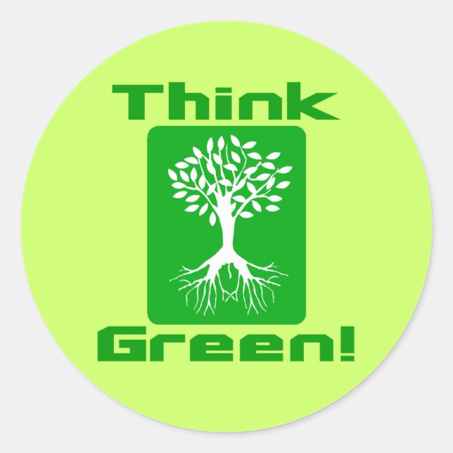 Think Green | Environmental Awareness Stickers (Front)
