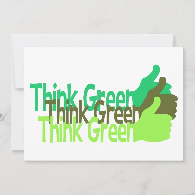 Think Green invitation - customize! (Front)