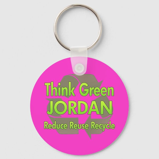 Think Green Jordan Keychain (Front)