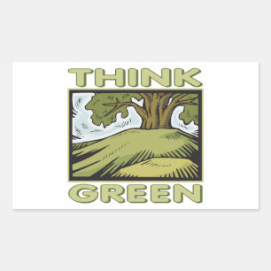 Think Green Oak Tree Sticker