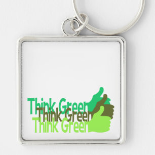 Think Green premium large key chain, customize Keychain
