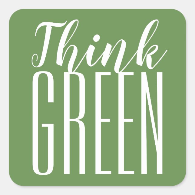 Think green pro environment quote stickers (Front)