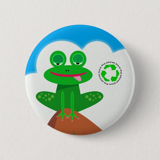 Think Green: Recycling Awareness Button (Front)