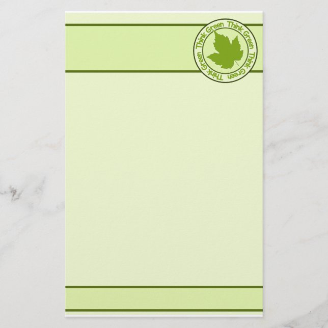THINK GREEN stationary, customizable Stationery (Front)
