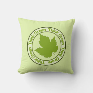 THINK GREEN throw pillow