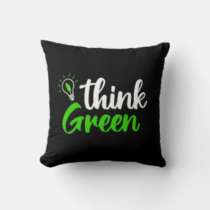 Think green  throw pillow