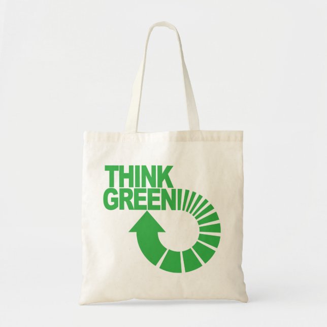 think green tote bag (Front)
