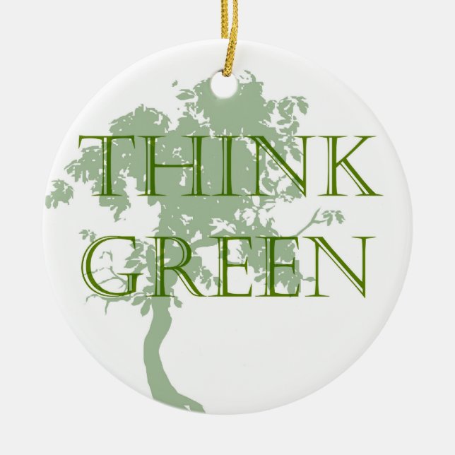 Think Green Tree Ornament (Front)
