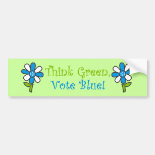 Think Green Vote Blue Bumper Stickers