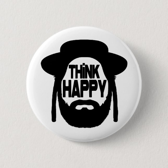 Think Happy 2 Inch Round Button (Front)
