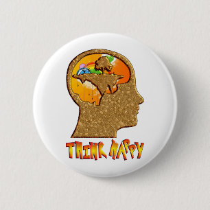 Think Happy 2 Inch Round Button