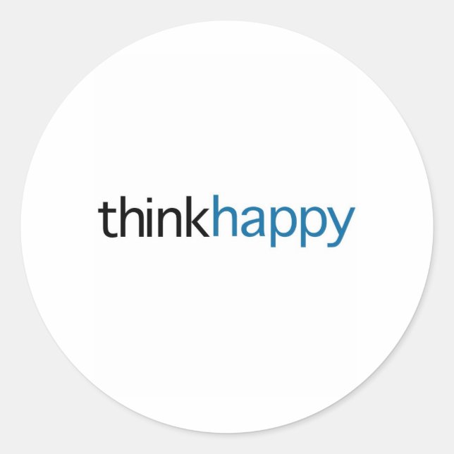 Think Happy (blue edition) Classic Round Sticker (Front)