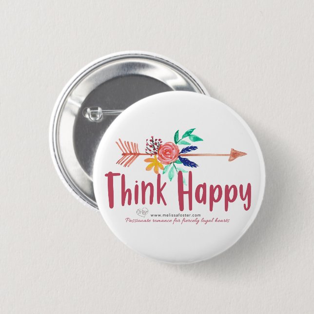 Think Happy button (Front & Back)