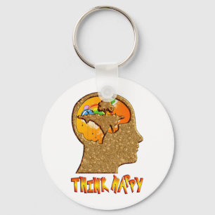 Think Happy Keychain
