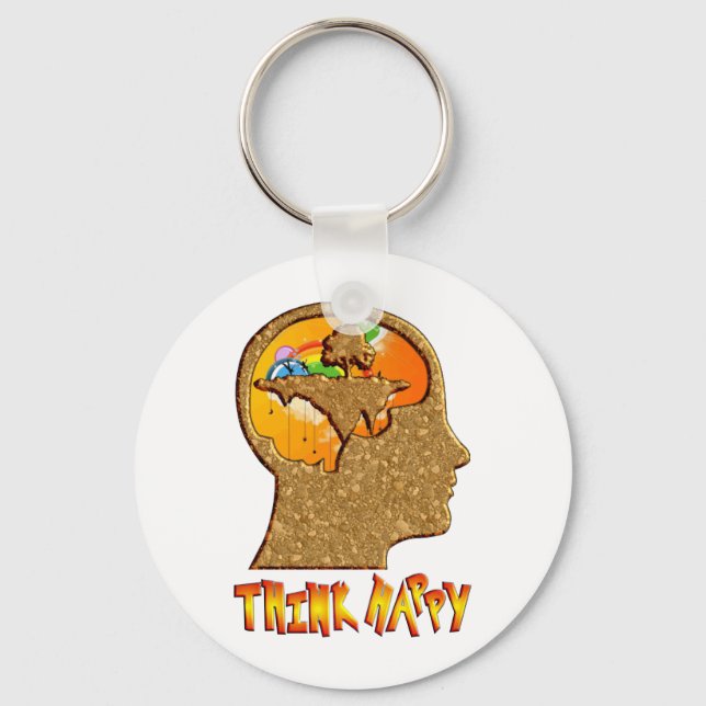 Think Happy Keychain (Front)