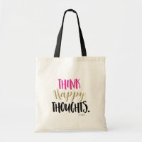 THINK HAPPY THOUGHTS Pink Gold Personalized Custom