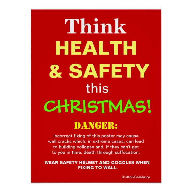 Think Health and Safety This Christmas Joke Sign 2 (Front)