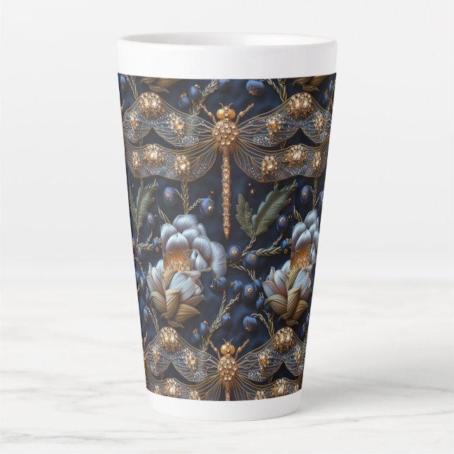 Think Inn Dragonfly Faux Broderie Latte Mug (Devant)