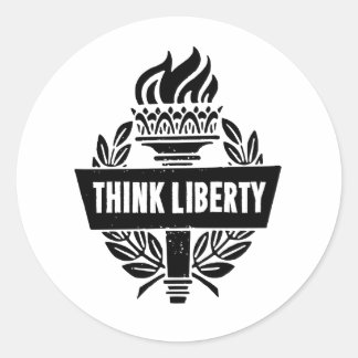 Think Liberty - Logo Torch - Sticker blanc