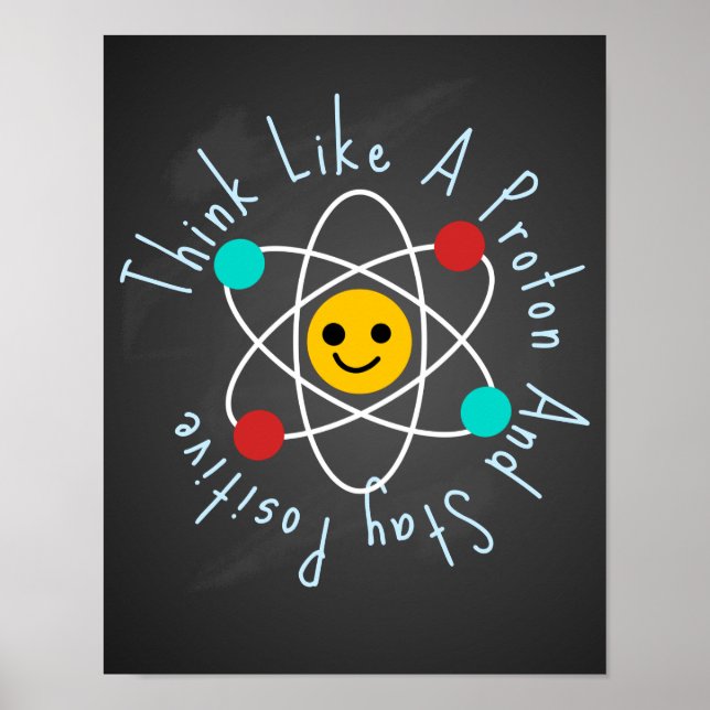 Think Like A Proton And Stay Positive classroom Poster (Front)